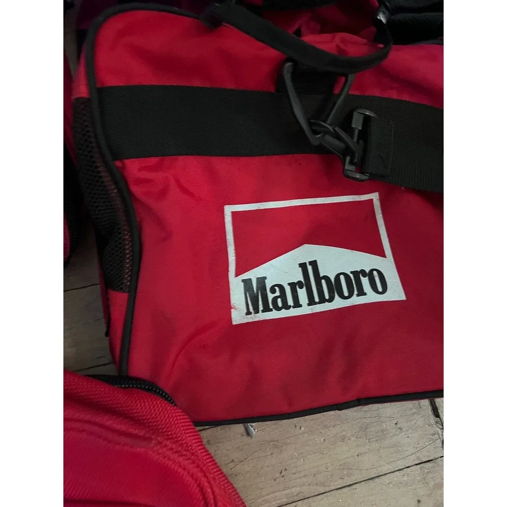 Vintage Marlboro Adventure Team 5 Piece Luggage Set Red Duffel Backpack Bag OS